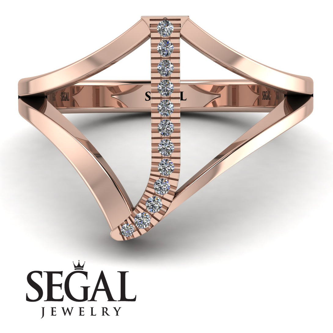 White Diamond Initial J Ring