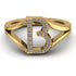 White Diamond Initial B Ring