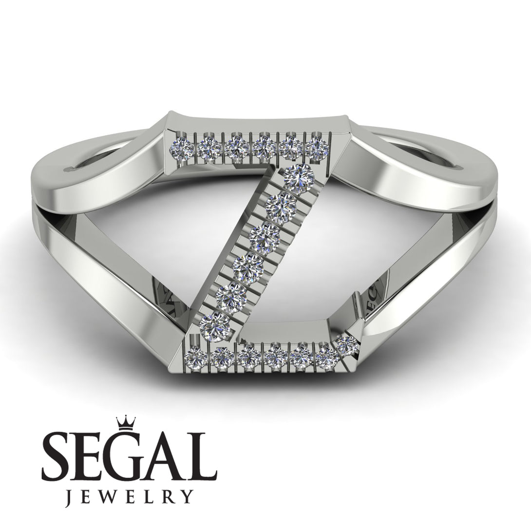 White Diamond Initial Z Ring