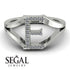 White Diamond Initial E Ring