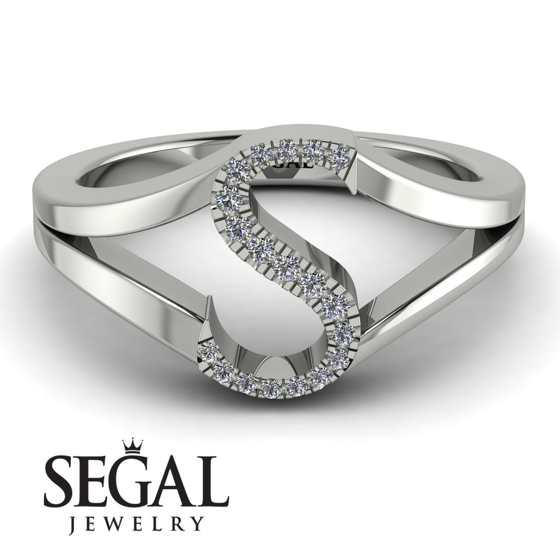 White Diamond Initial S Ring