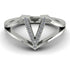 White Diamond Initial V Ring