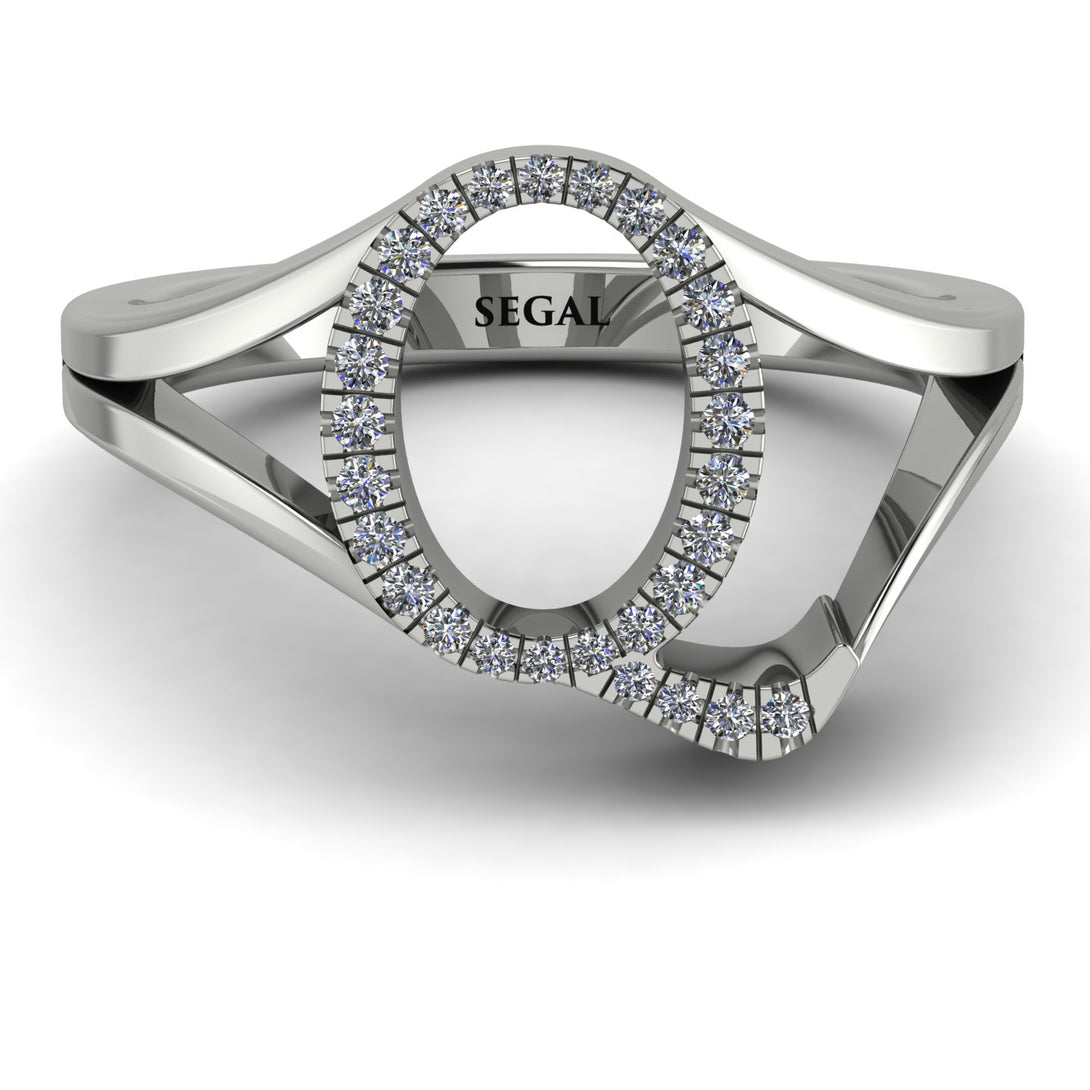 White Diamond Initial Q Ring