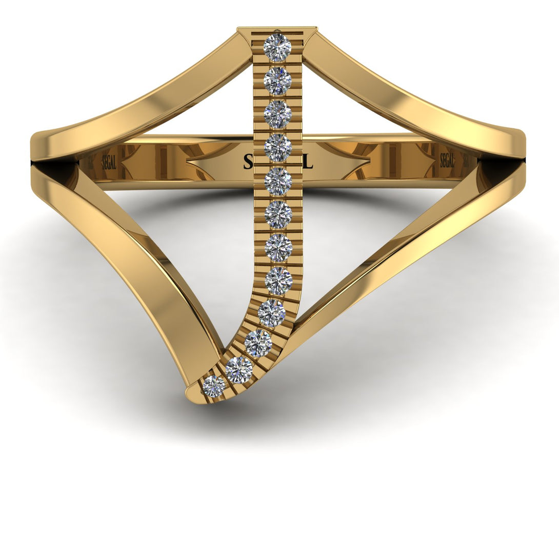 White Diamond Initial J Ring