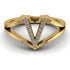 White Diamond Initial V Ring