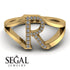 White Diamond Initial R Ring