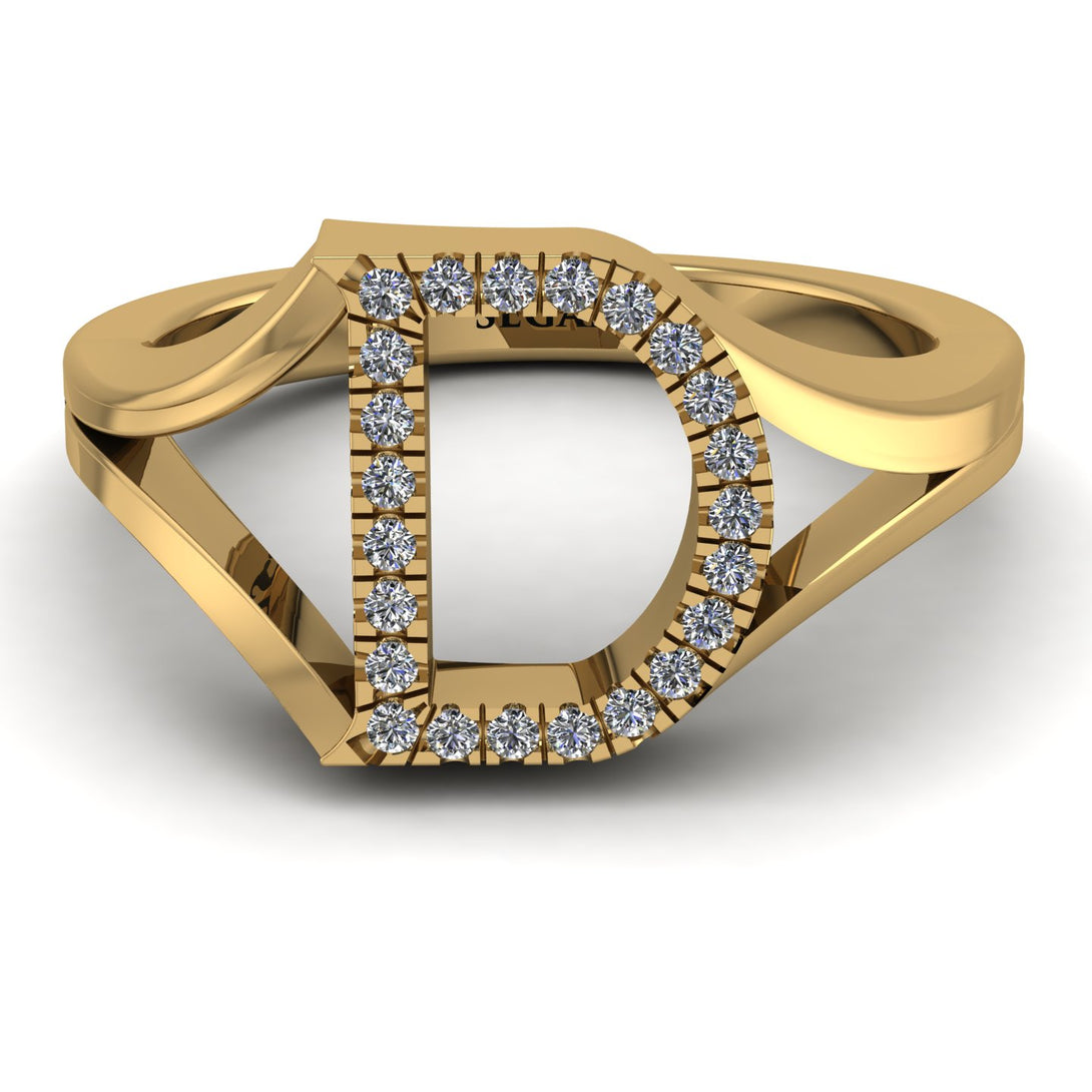 White Diamond Initial D Ring