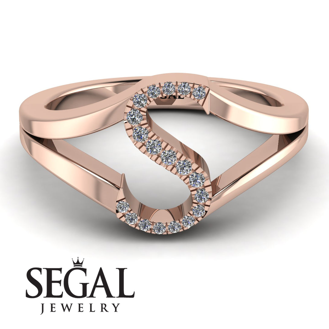 White Diamond Initial S Ring