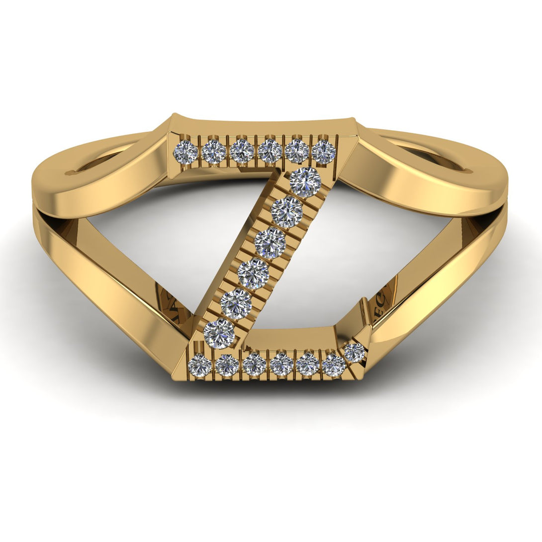 White Diamond Initial Z Ring