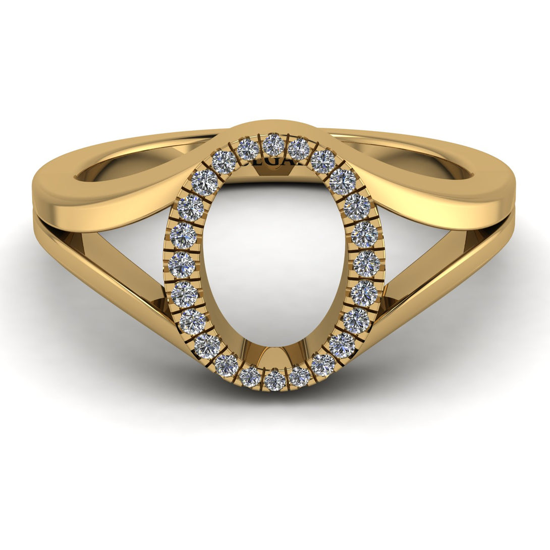 White Diamond Initial O Ring