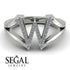 White Diamond Initial W Ring