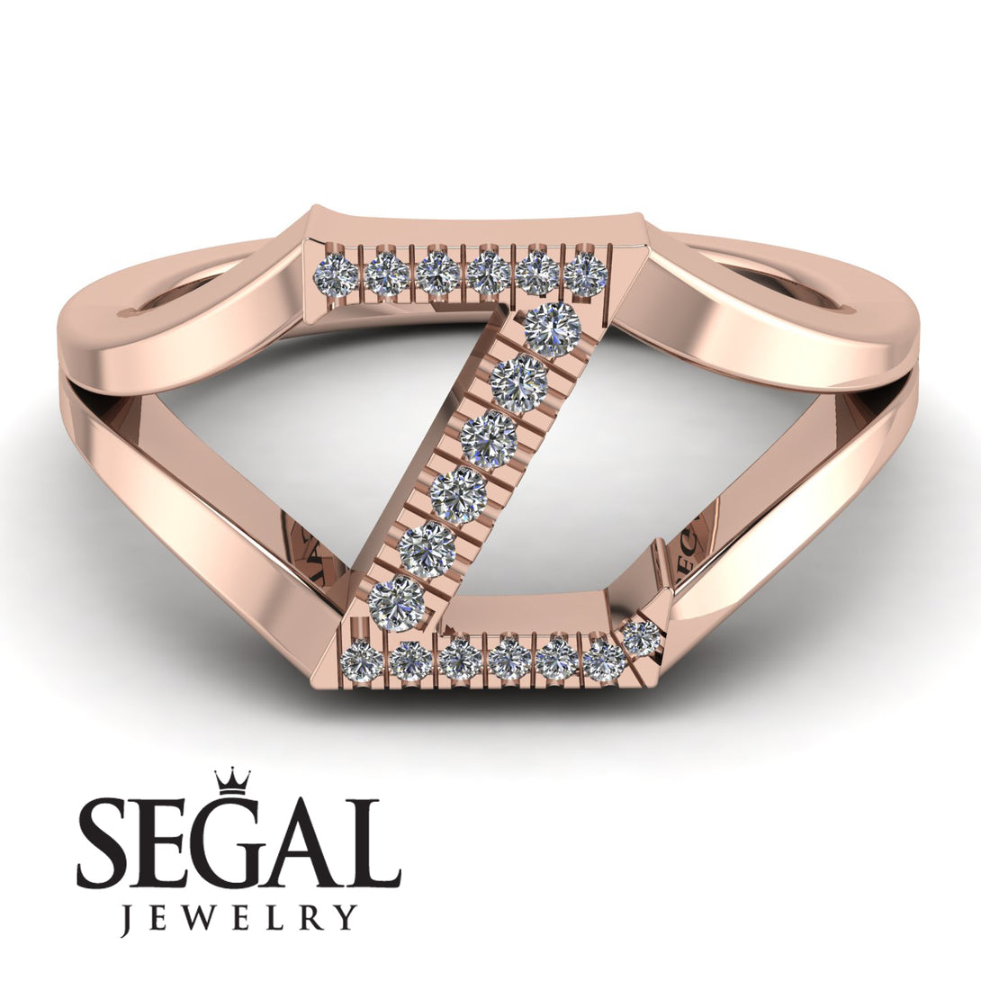 White Diamond Initial Z Ring