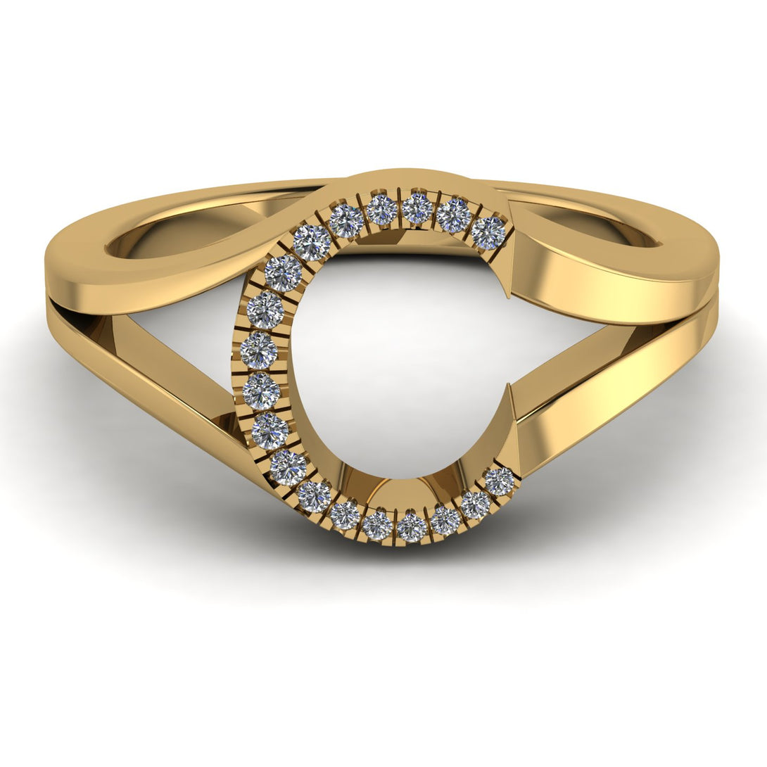 White Diamond Initial C Ring