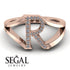 White Diamond Initial R Ring