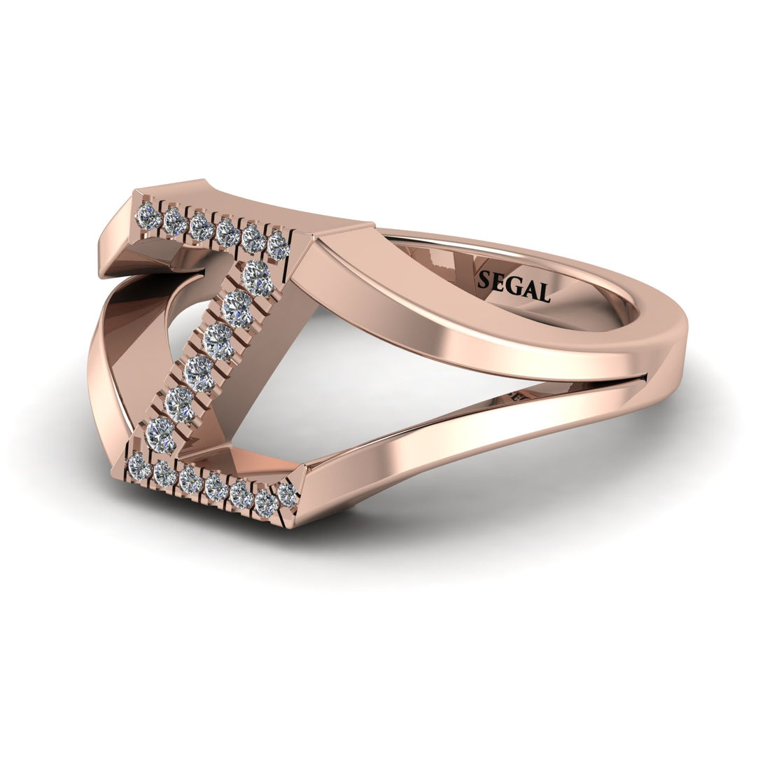 White Diamond Initial Z Ring