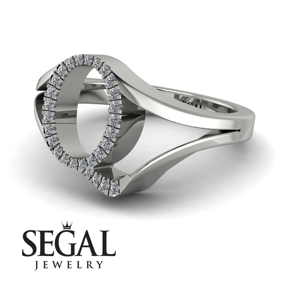 White Diamond Initial Q Ring