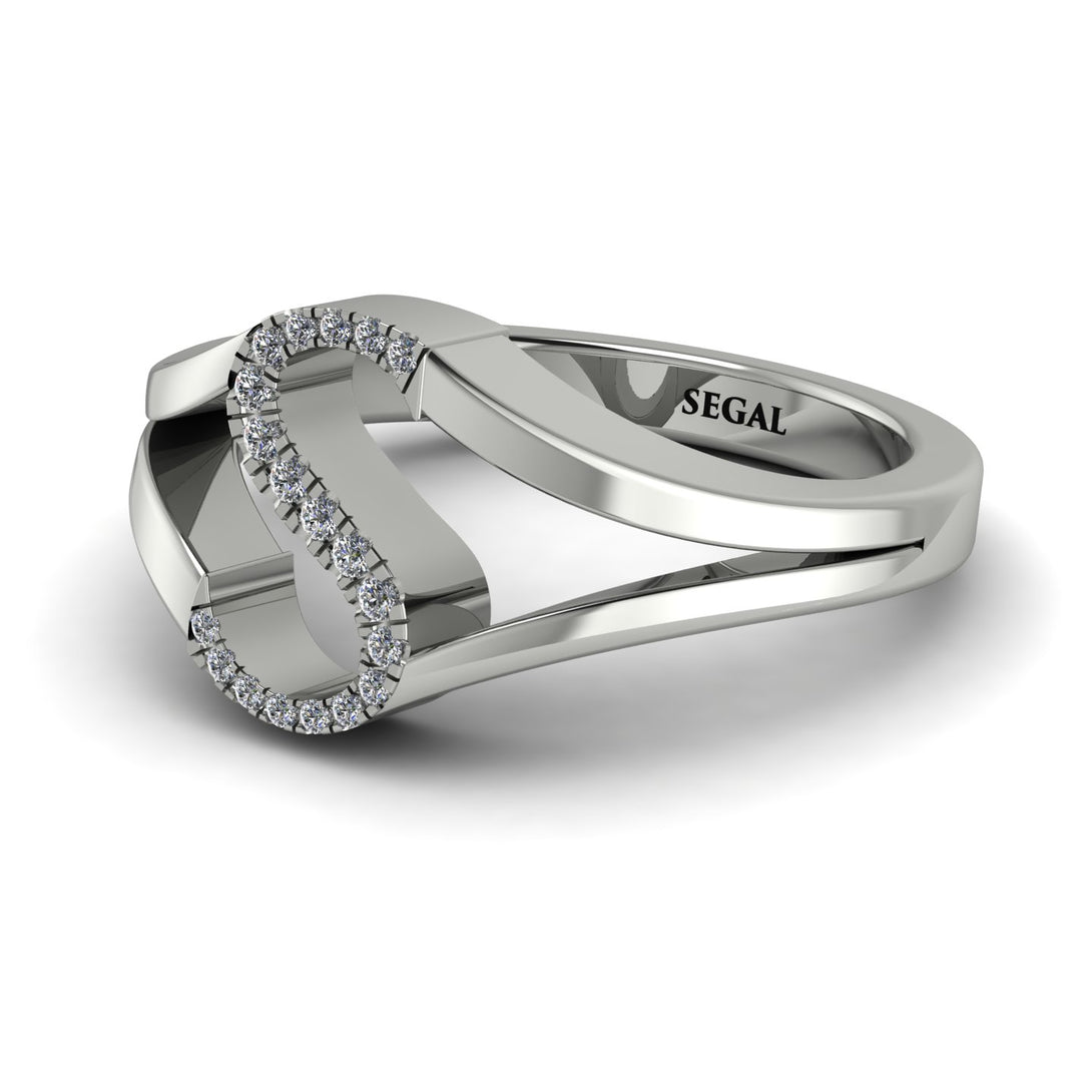 White Diamond Initial S Ring
