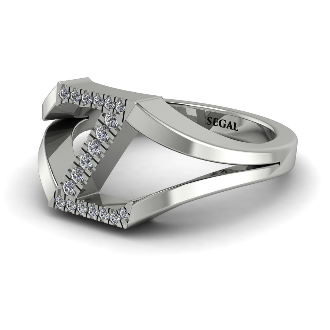 White Diamond Initial Z Ring