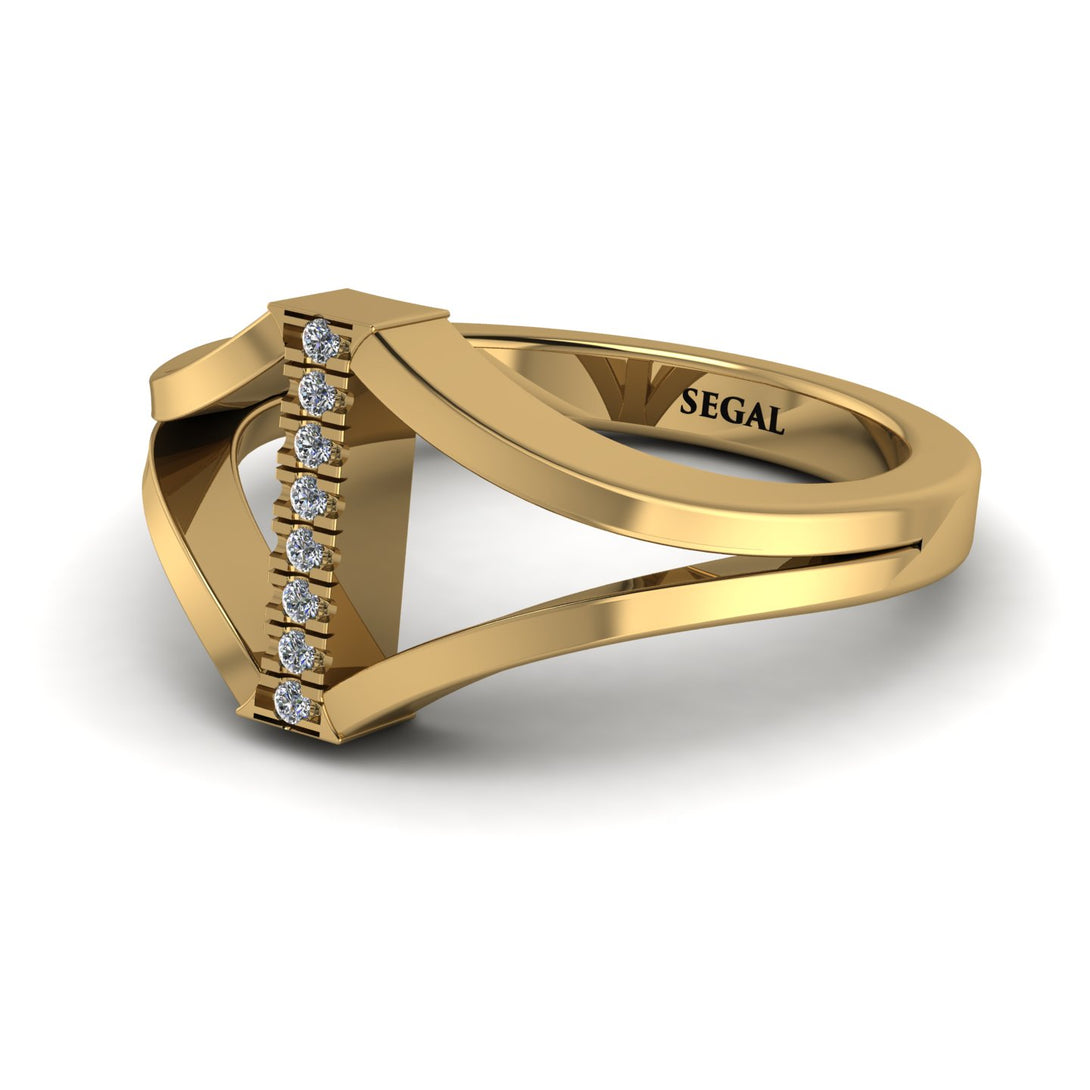 White Diamond Initial I Ring