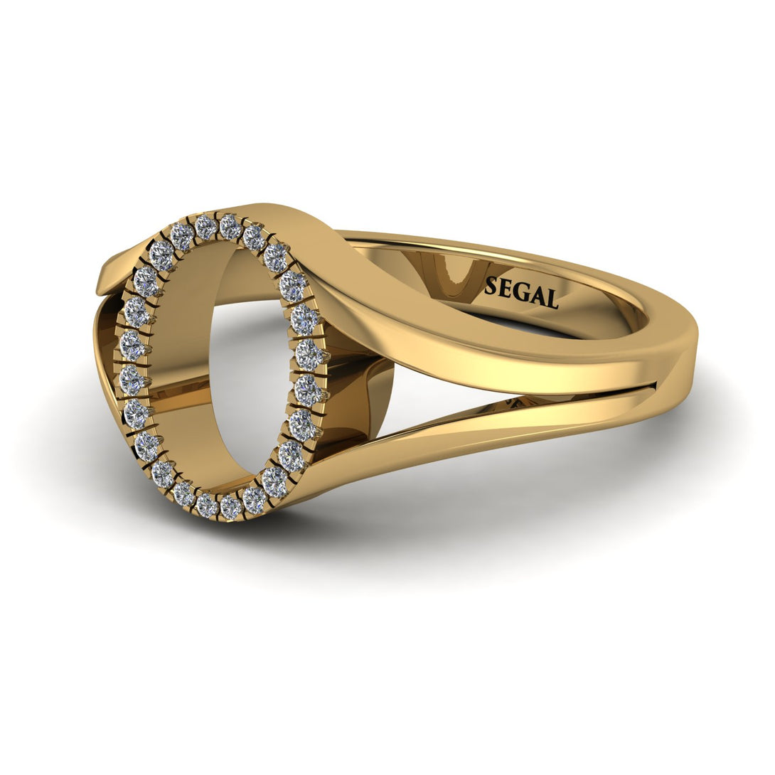 White Diamond Initial O Ring