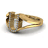 White Diamond Initial U Ring