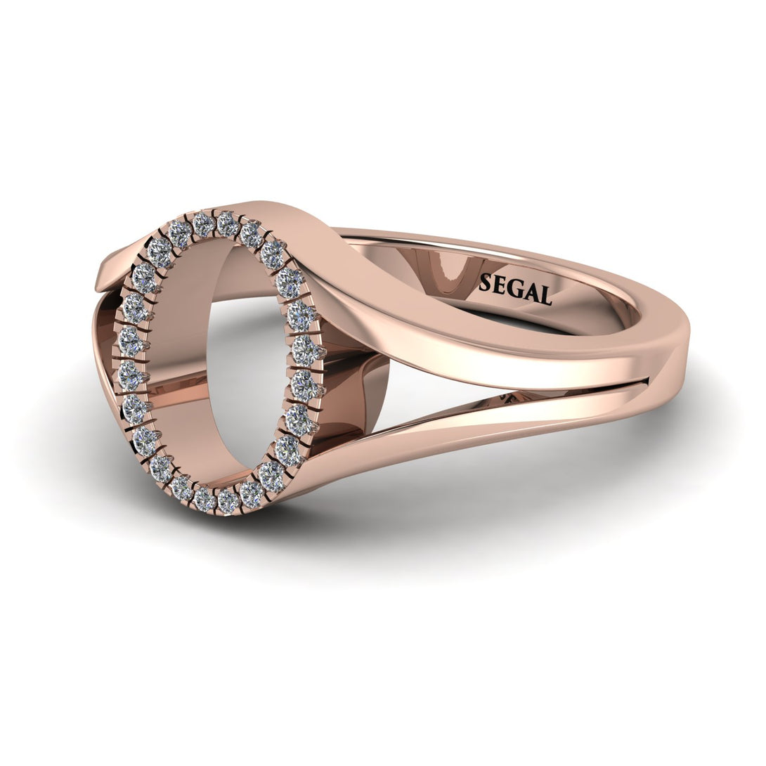 White Diamond Initial O Ring