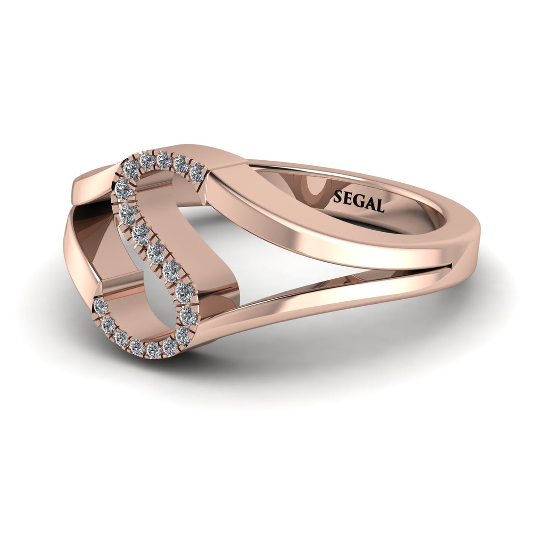 White Diamond Initial S Ring