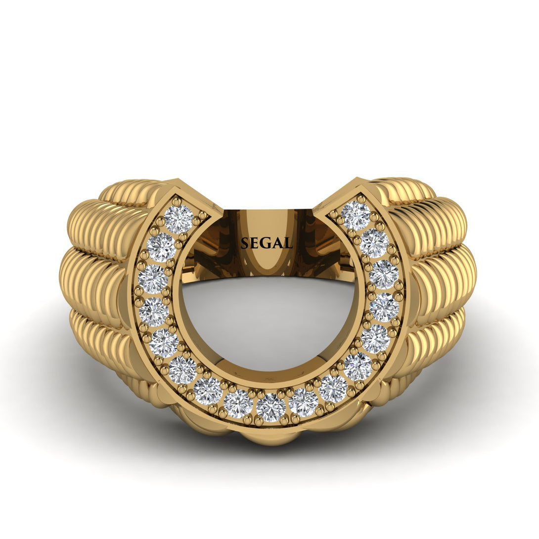 Diamond Men Horseshoe Luck Ring - Gerald No. 1