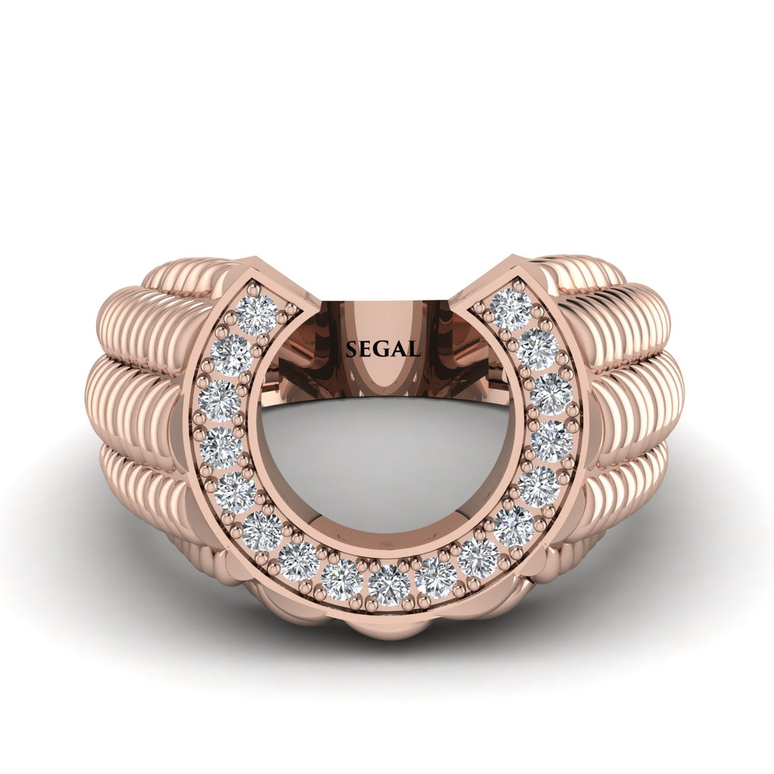 Diamond Men Horseshoe Luck Ring - Gerald No. 2