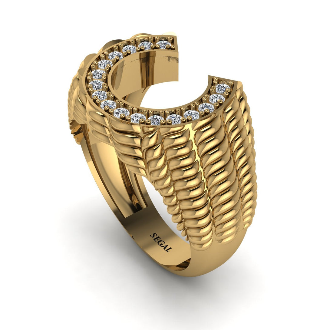 Diamond Men Horseshoe Luck Ring - Gerald No. 1