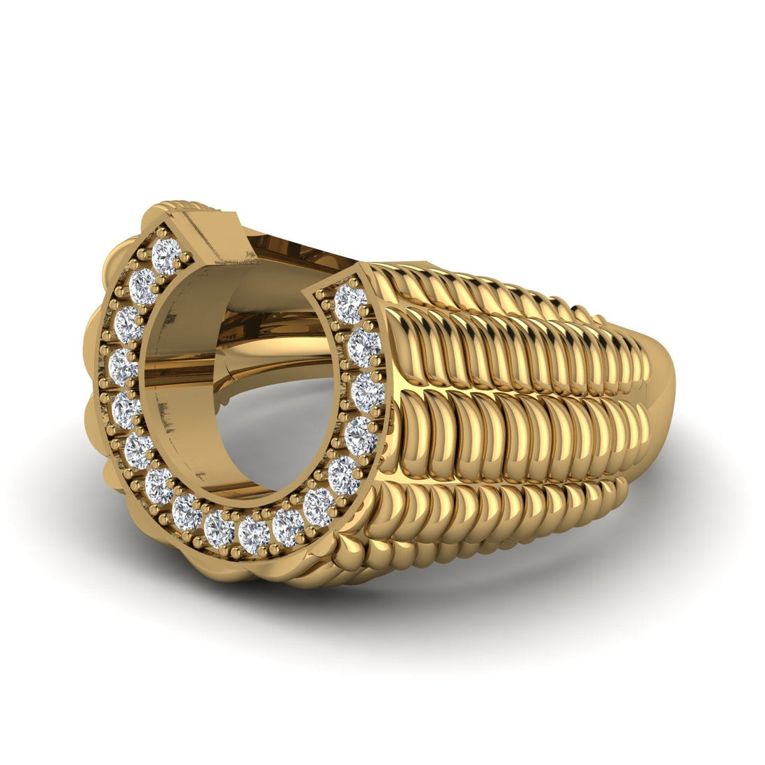 Diamond Men Horseshoe Luck Ring - Gerald No. 1