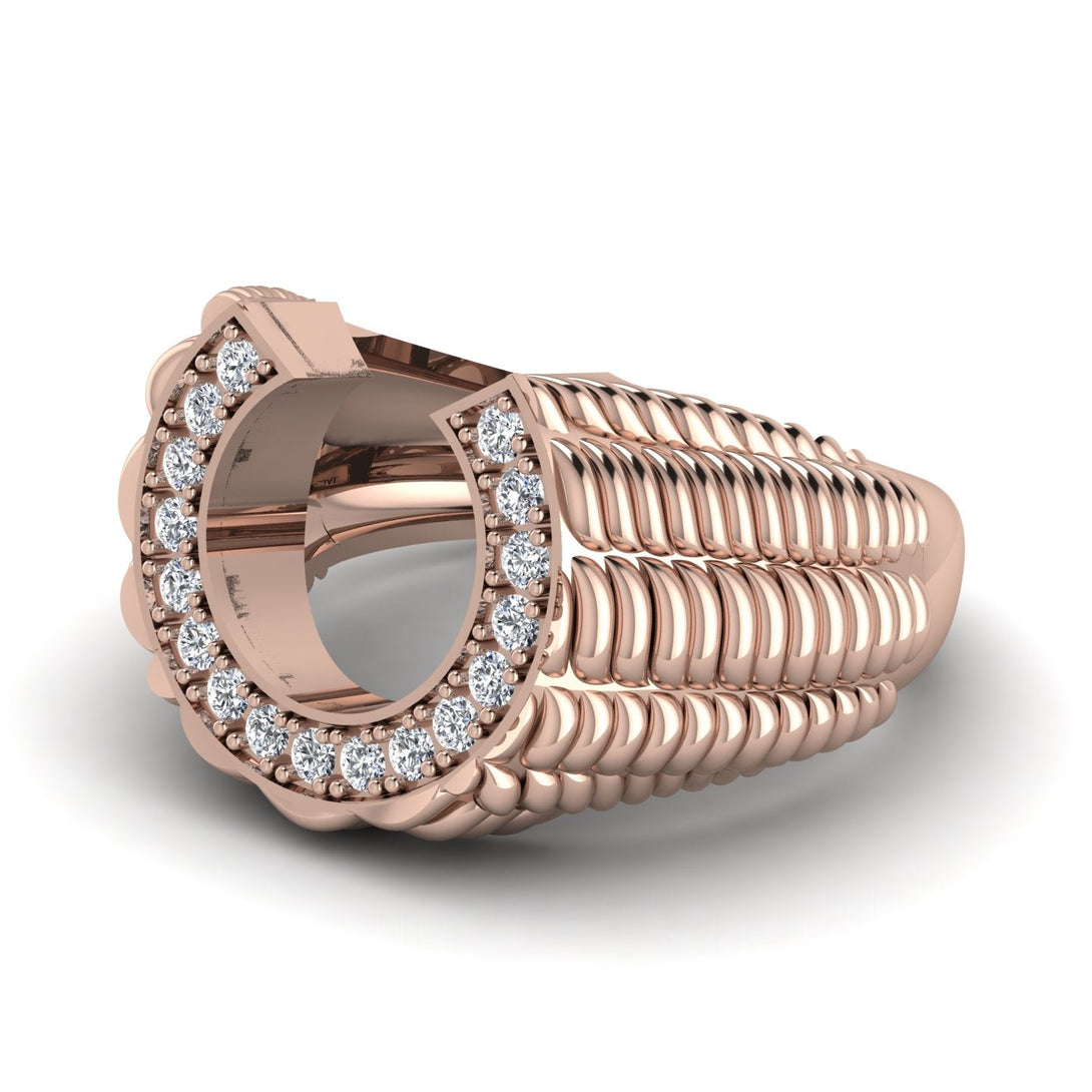 Diamond Men Horseshoe Luck Ring - Gerald No. 2