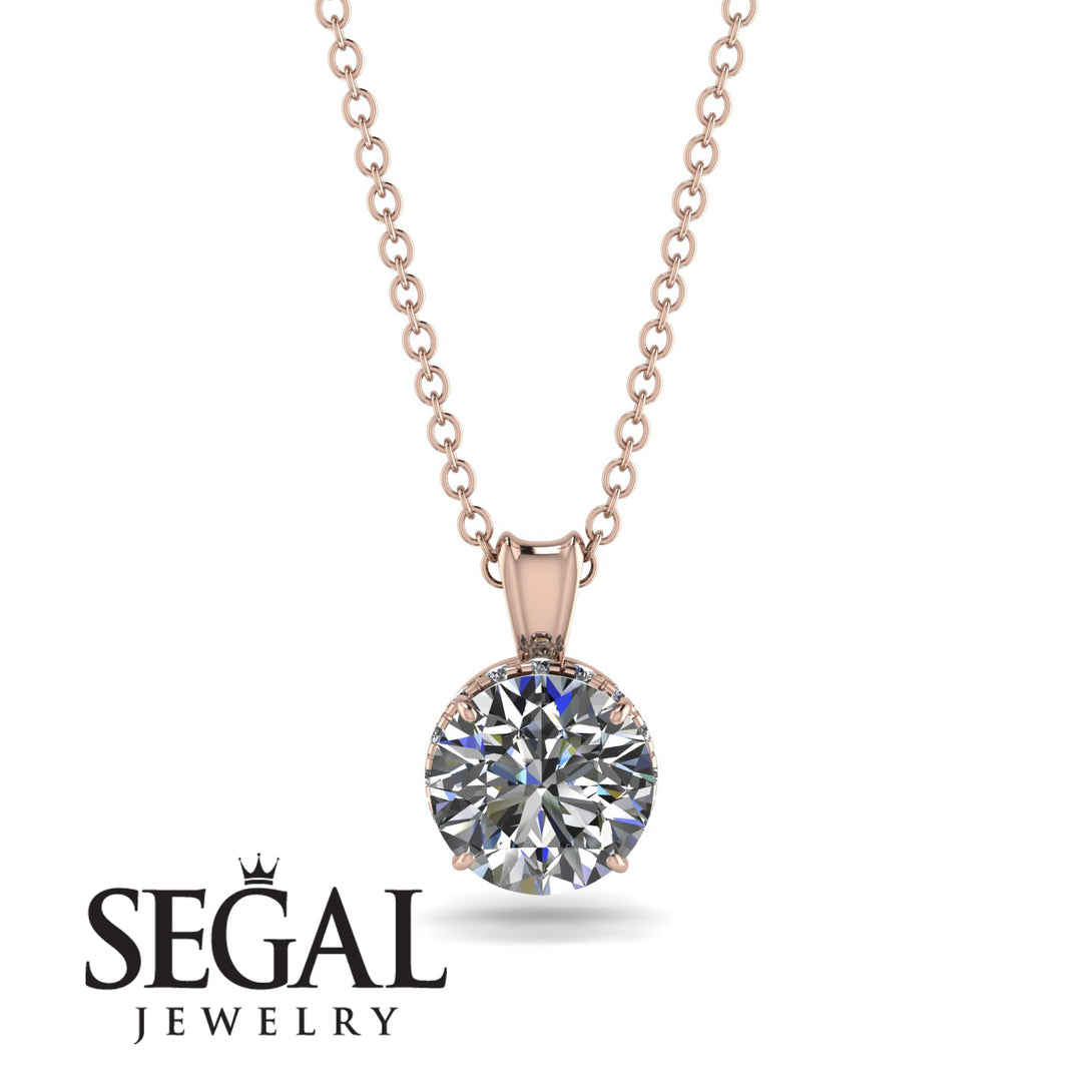 Diamond Necklace With Hidden Halo - Adaline No. 2