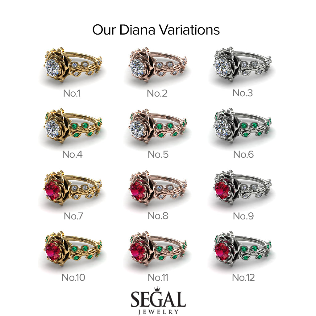 Rose Flower And Leaves - Diana no. 1