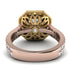 Two Tones Gorgeous Radiant Cut Diamond Pave Double Shank Engagement Ring With Hidden Stone - Felicity No. 76