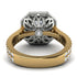Two Tones Gorgeous Radiant Cut Diamond Pave Double Shank Engagement Ring With Hidden Stone - Felicity No. 77