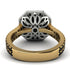 Two Tones Gorgeous Radiant Cut Black Diamond Pave Double Shank Engagement Ring With Hidden Stone - Felicity No. 80