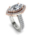 Two Tones Gorgeous Marquise Cut Diamond Pave Double Shank Engagement Ring With Hidden Stone - Miriam No. 78