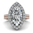Two Tones Gorgeous Marquise Cut Diamond Pave Double Shank Engagement Ring With Hidden Stone - Miriam No. 78