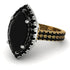 Two Tones Gorgeous Marquise Cut Black Diamond Pave Double Shank Engagement Ring With Hidden Stone - Miriam No. 80