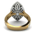 Two Tones Gorgeous Marquise Cut Diamond Pave Double Shank Engagement Ring With Hidden Stone - Miriam No. 77