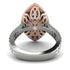Two Tones Gorgeous Marquise Cut Diamond Pave Double Shank Engagement Ring With Hidden Stone - Miriam No. 78