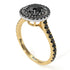 Two Tones Double Halo Black Diamond Ring - Zoey No. 80