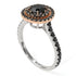 Two Tones Double Halo Black Diamond Ring - Zoey No. 81