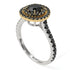 Two Tones Double Halo Black Diamond Ring - Zoey No. 80