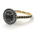 Two Tones Double Halo Black Diamond Ring - Zoey No. 80