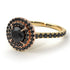 Two Tones Double Halo Black Diamond Ring - Zoey No. 79