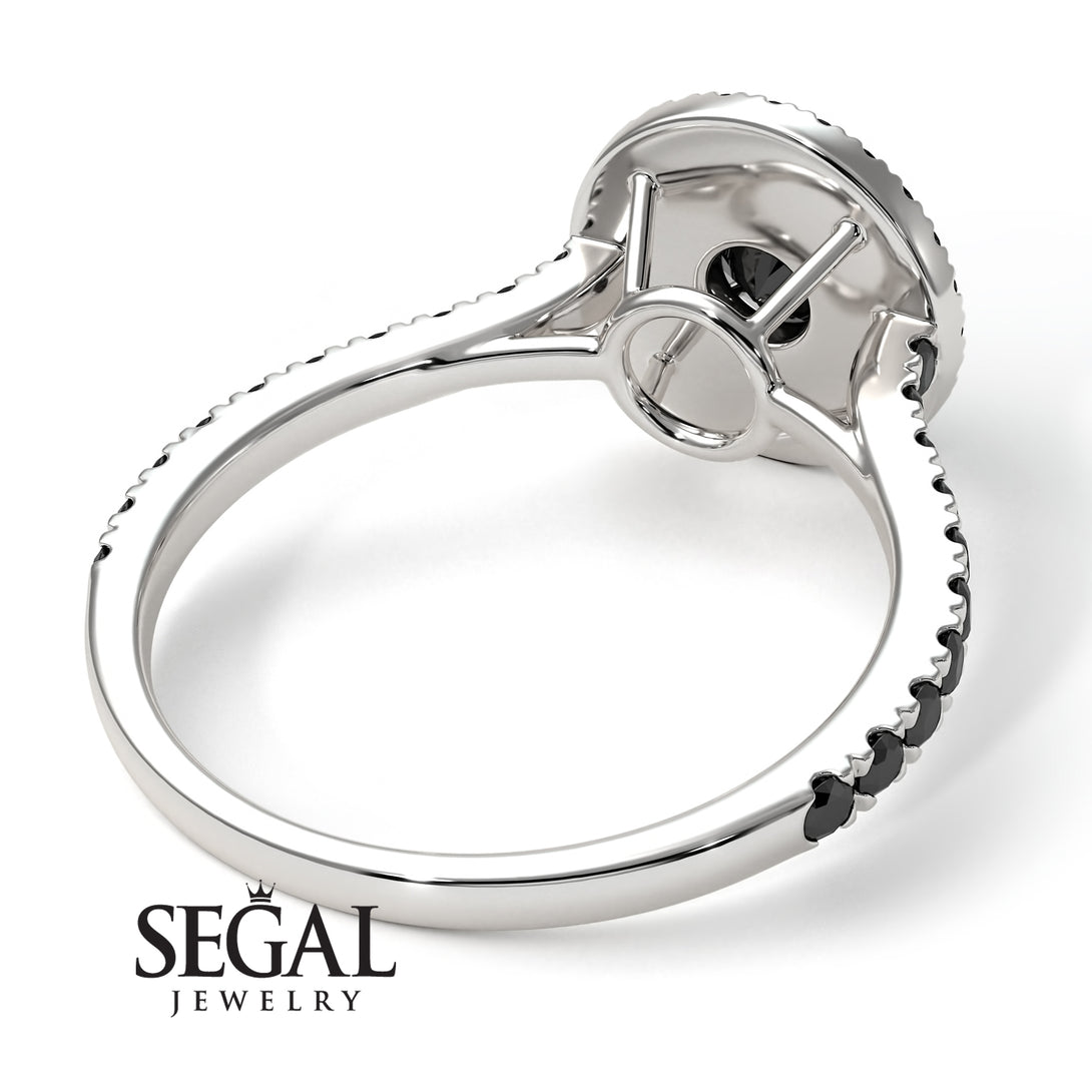 Double Halo Black Diamond Ring - Zoey No. 33