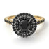 Two Tones Double Halo Black Diamond Ring - Zoey No. 80