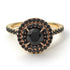 Two Tones Double Halo Black Diamond Ring - Zoey No. 79